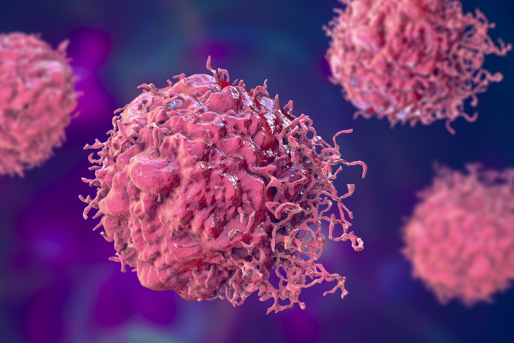 Cancer cells, 3D illustration